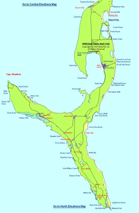 South Eleuthera Map - Bahamas