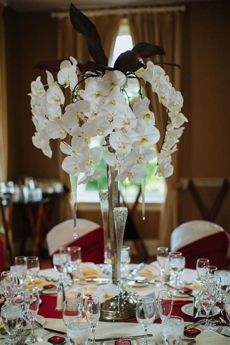 Cascading White Orchid Centerpieces