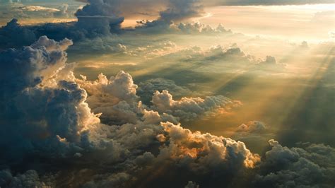 nature, Sky, Clouds, Sun Rays, Aerial View Wallpapers HD / Desktop and ...