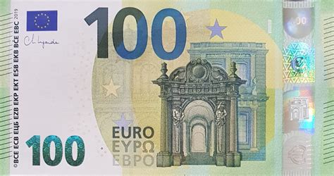 European Monetary Union new signature 100-euro note (B112e4) confirmed ...