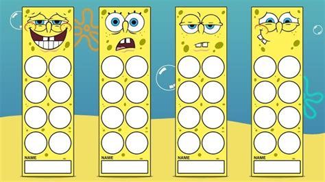 SpongeBob Reward Bookmarks | Spongebob, Bookmarks, Autism classroom