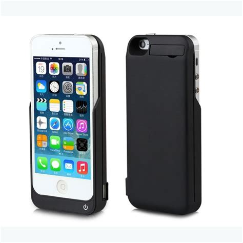 Black Charger case for iPhone 5,5S,SE 4200mAh backup battery Wireless ...