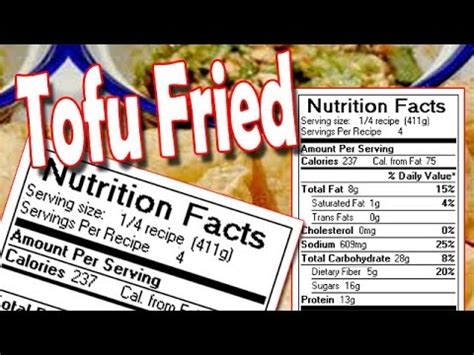 Tofu Nutrition Facts - YouTube