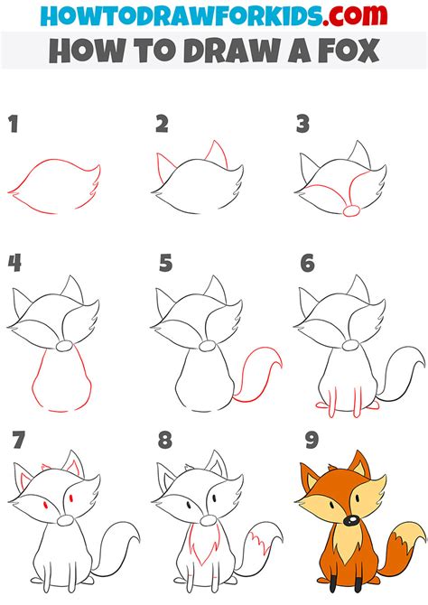 How to Draw a Fox Step by Step - Easy Drawing Tutorial For Kids