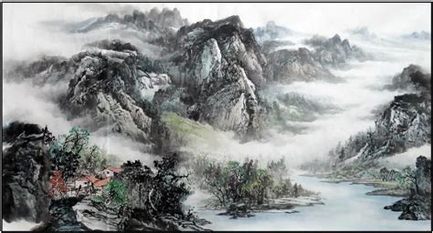 Traditional Chinese ink and wash paintings, Poetic Landscape, 100% hand ...