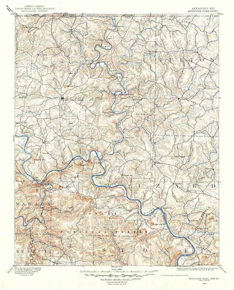 1890 Topo Map of Mountain Home Arkansas - Etsy