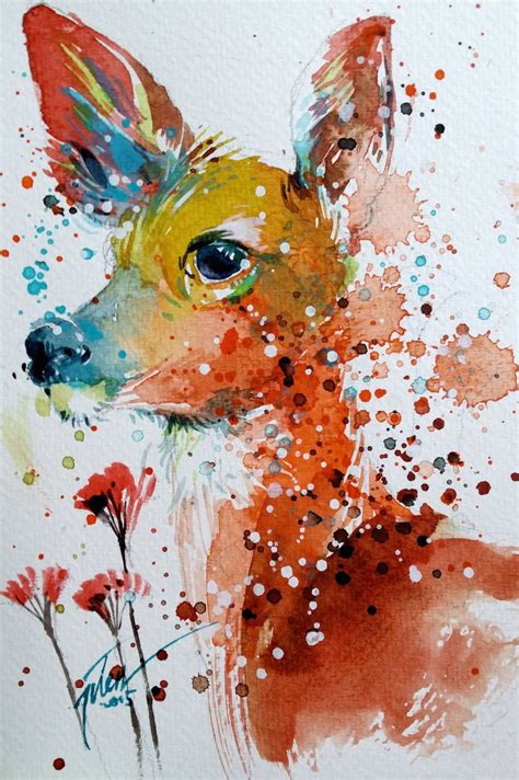 Colorful Splashed Watercolor Animals Paintings | Peinture d'animal ...