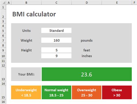 BMI calculator in Excel - Step by Step Tutorial