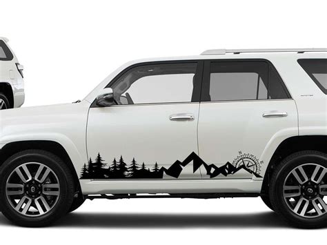 Side Mountains Trees and Compass travel Vinyl Sticker Decal fit to ...