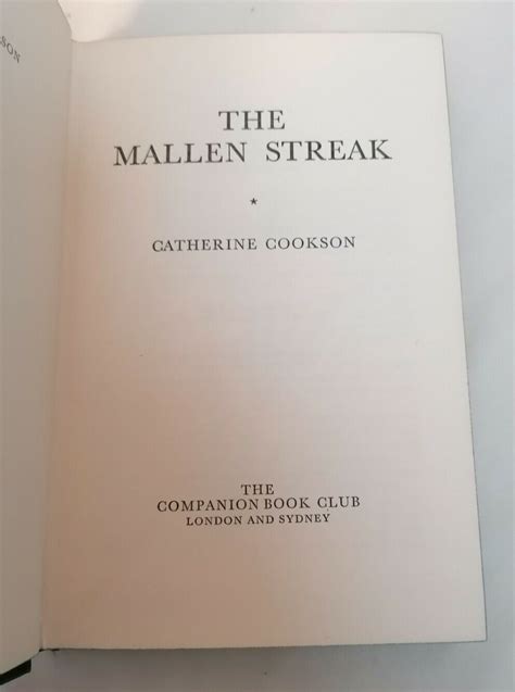 BOOK - The Mallen Streak By Catherine Cookson Hardback Companion Book ...