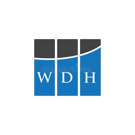 WDH Letter Logo Design on WHITE Background. WDH Creative Initials ...