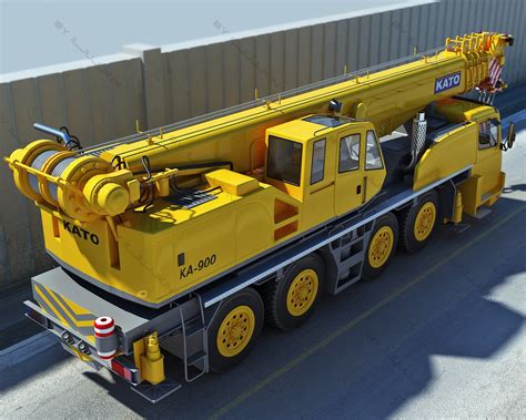 realistic mobile crane kato 3d model