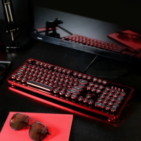 Retro Mechanical Keyboard // Black + Red - Azio® - Touch of Modern