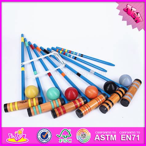 2016 Wholesale Baby Wooden Croquet Mallet, 6-Player Kids Wooden Croquet ...