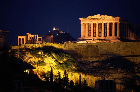 Classic Night View Of The Parthenon Photograph by Richard Nowitz