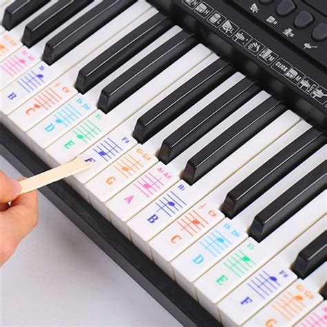 Colorful Detachable Music Decal Notes Piano Keyboard Stickers 61 Or 88 ...