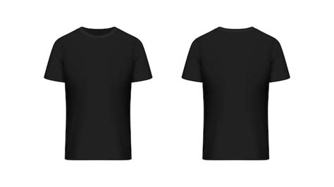 Premium Vector | Front and Back Black T-shirt