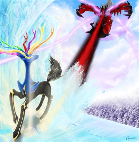 Xerneas vs. Yveltal by karenthemarin on DeviantArt