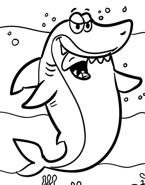 Bull Shark Under Water Coloring Page - Free Printable Coloring Pages ...