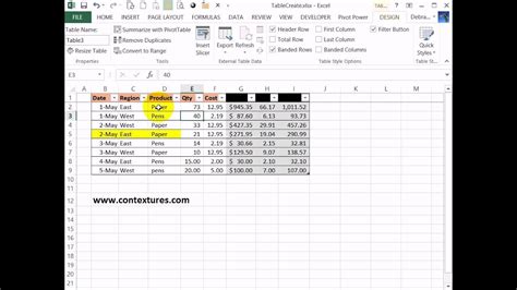 Create an Excel Table With a Specific Style Applied - YouTube