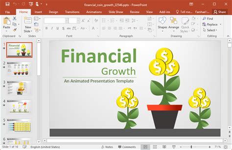 Animated Financial Growth PowerPoint Template