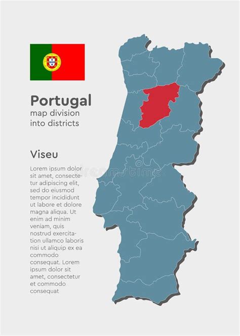 Vector Map Portugal and District Viseu Stock Vector - Illustration of ...