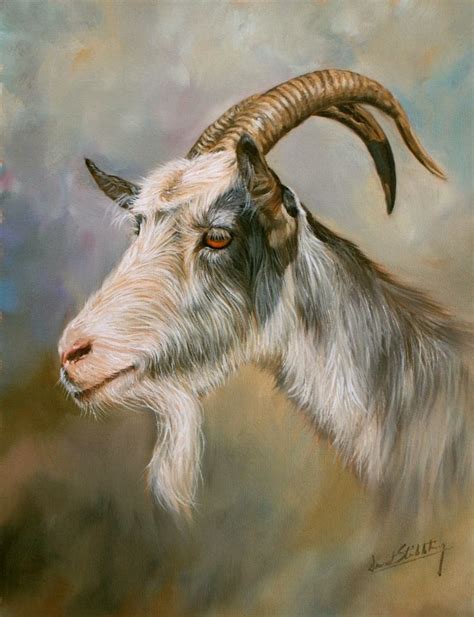 Goat painting by David Stribbling | Goat paintings, Farm animal ...