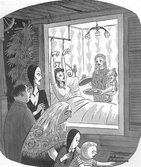 Charles addams, Family cartoon, Addams family cartoon