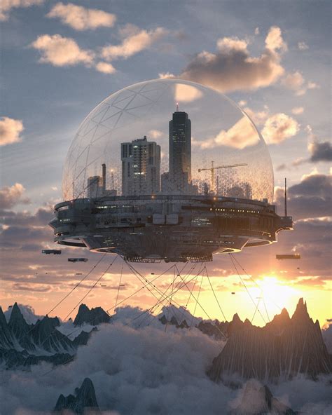 beeple on Twitter | Dystopian art, Futuristic city, Fantasy landscape