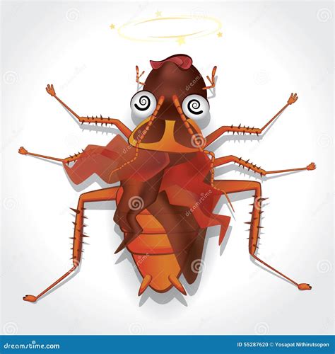 Cartoon Dead Cockroach Cartoon Vector | CartoonDealer.com #70069605