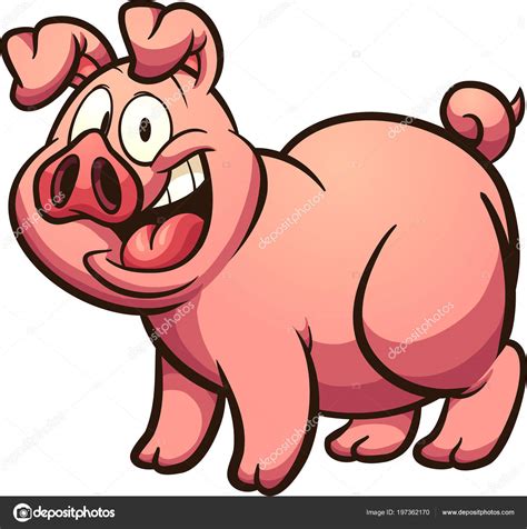 Happy Cartoon Pig