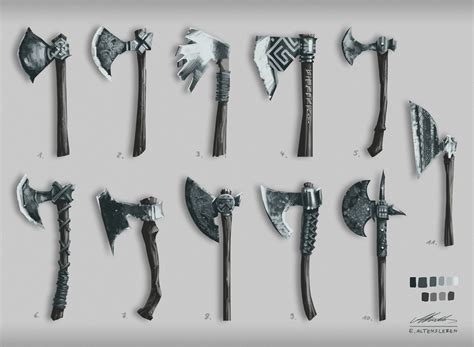 Viking axes, Erick Altensleben on ArtStation at https://artstation.com ...