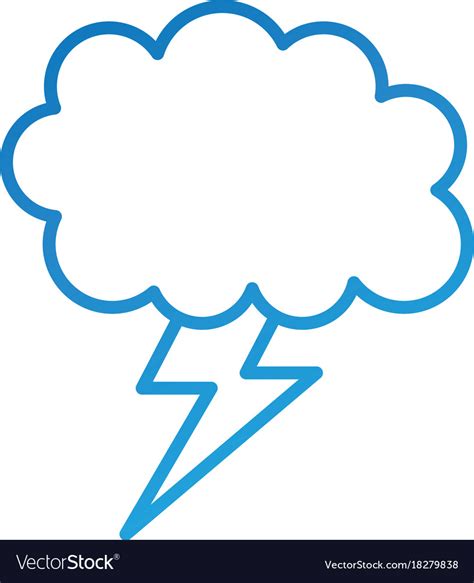 Cartoon lightning bolt and cloud weather Vector Image