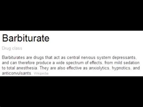 Barbiturates & Benzodiazepines - Intoxication & Withdrawal - YouTube