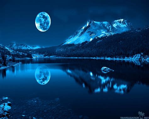 🔥 Free Download Hd Wallpaper Beautiful Blue Moon Over Lake Nature By by ...