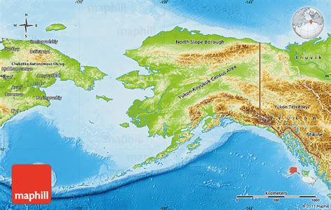 Physical Map of Alaska