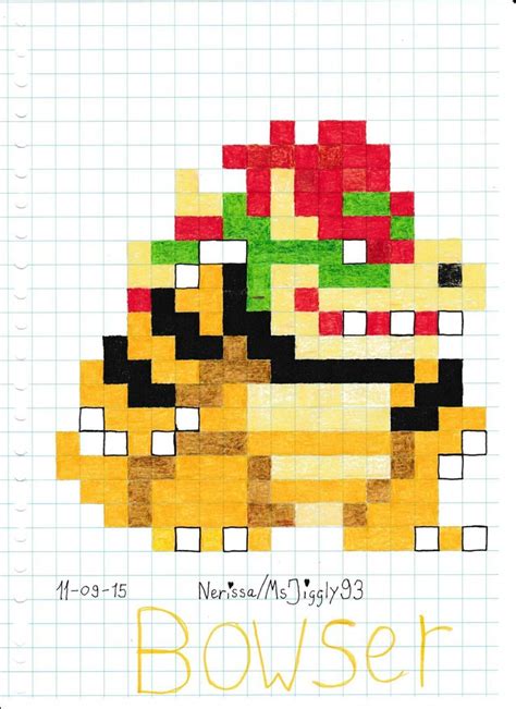 Pin by Ninja Pizza on mario bros | Bowser, Pixel art pattern, Pixel art