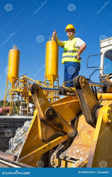 Bulldozer operator stock image. Image of site, engineer - 45081645