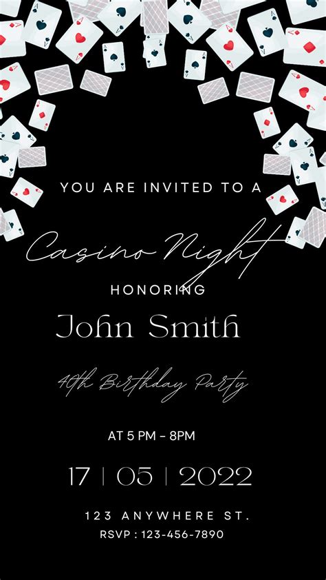 Casino Night Digital Invitation - Etsy