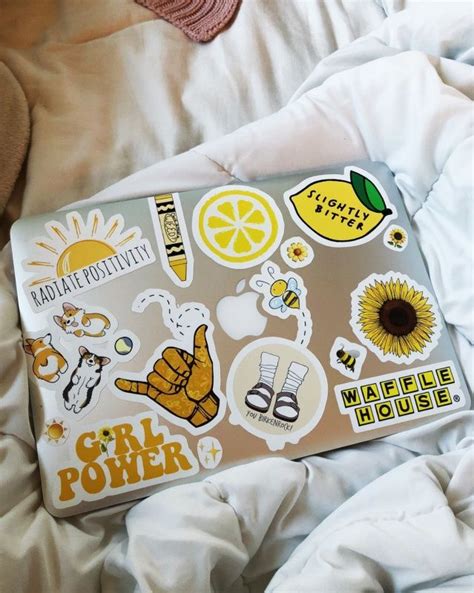 Pin by jennawinng on tech | Yellow aesthetic, Computer sticker, Laptop ...