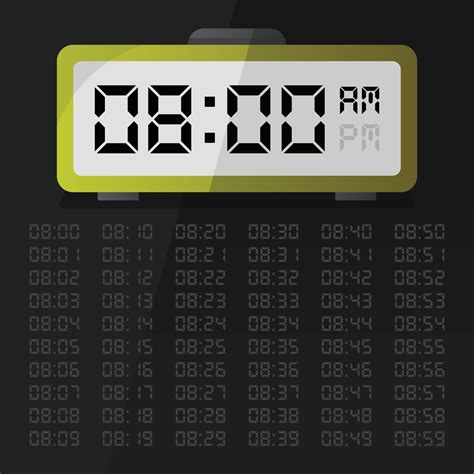 Digital clock displaying 8 o'clock with digital number set eps 10 free ...