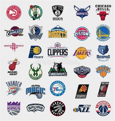 NBA teams logos editorial image. Illustration of blazers - 78105095 ...