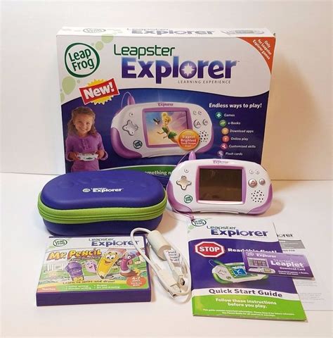 LeapFrog Leapster Explorer Handheld System Pink Case Mr. Pencil Game ...