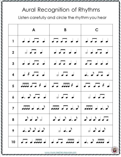 Rhythm Worksheet