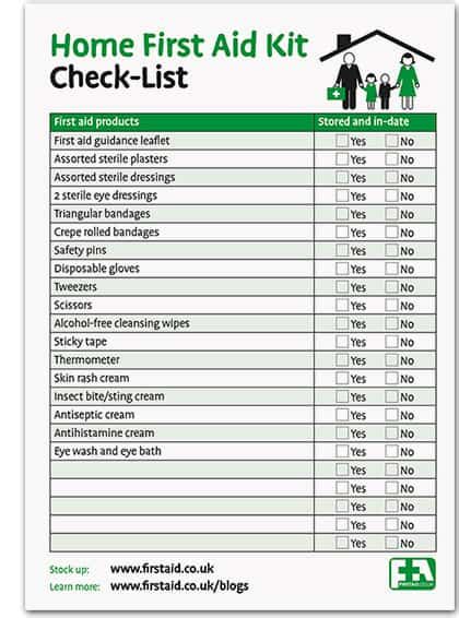 Printable First Aid Box Checklist Template Printable Word, 49% OFF