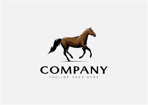 Premium Vector | Brown horse running vintage modern logo design template