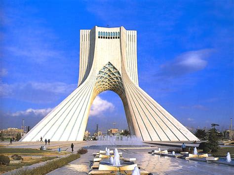 The 45m-tall Azadi 'Freedom' Monument in Tehran was constructed using ...