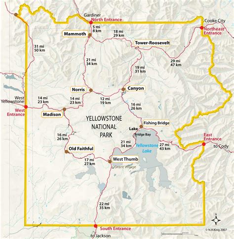 Yellowstone National Park Hotels Map - London Top Attractions Map