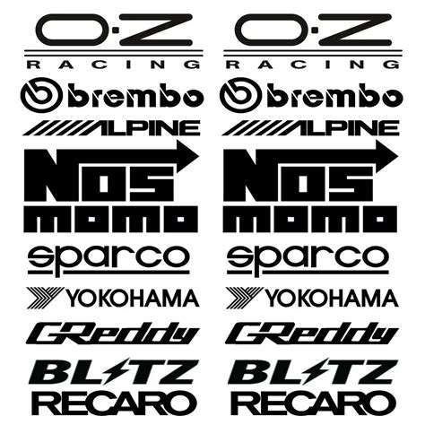 20Pcs Racing Door Decals Reflective Sticker Set Car Kit Sponsor ...