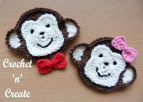 Monkey Face Applique | AllFreeCrochet.com